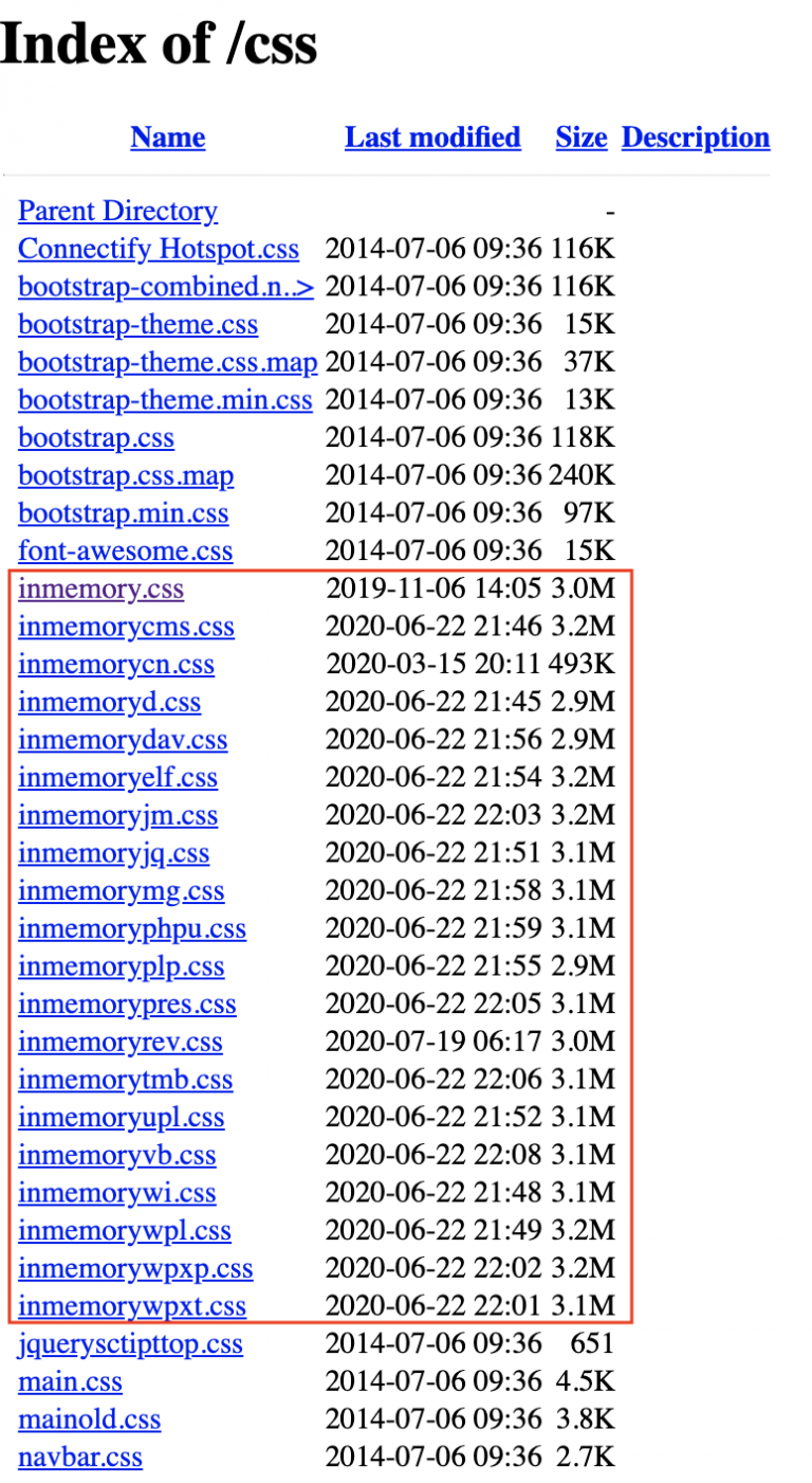 Figure 6: ‘/css’ Directory Content Of ‘repository B’