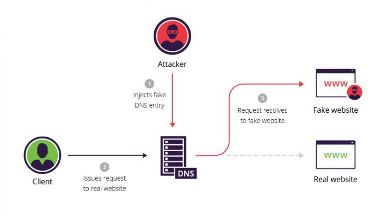 DNS server compromise attack.